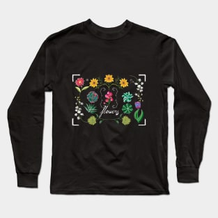 Blackboard Flowers Long Sleeve T-Shirt